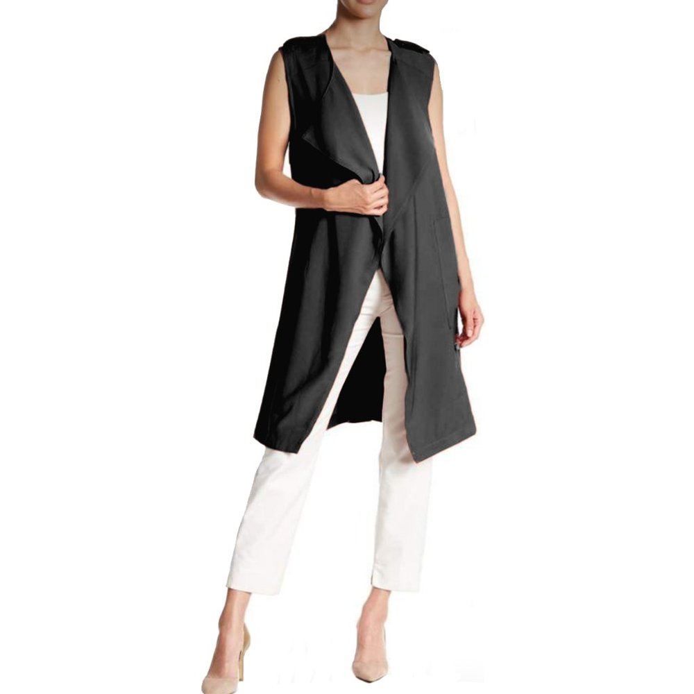 ELODIE | Black Sleeveless Duster